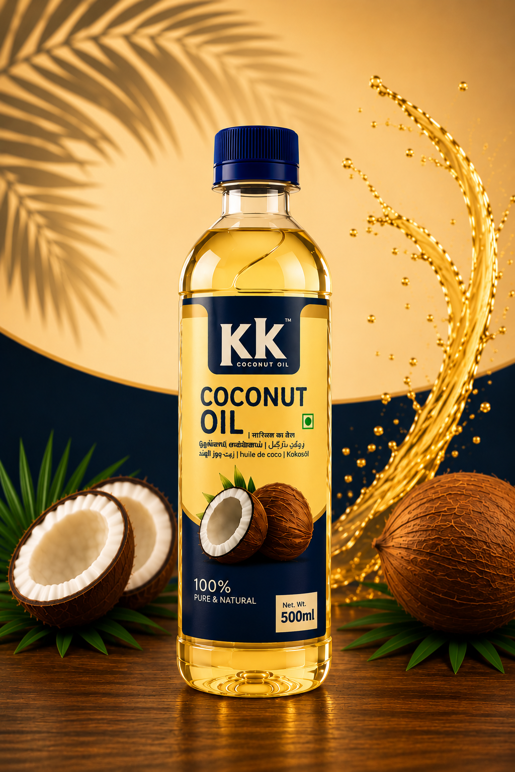 KK Pure Kerala Coconut Oil – 500ml Convenience Bottle