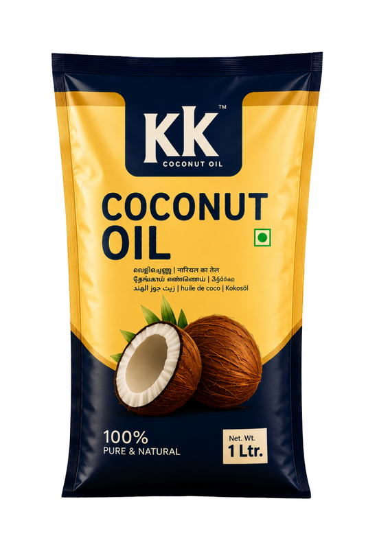 KK Pure Kerala Coconut Oil – 1 Litre Value Pouch
