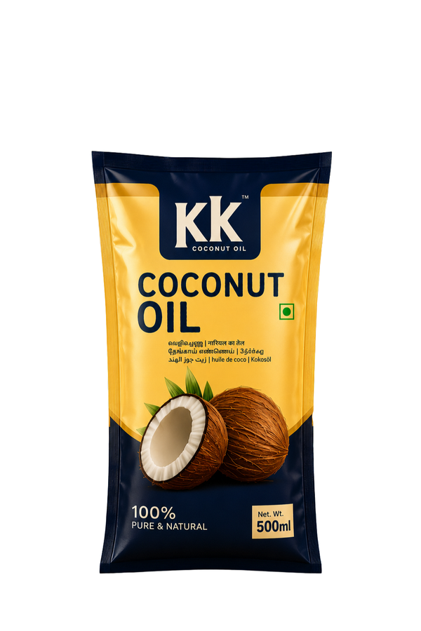 KK Pure Kerala Coconut Oil – 500ml Value Pouch