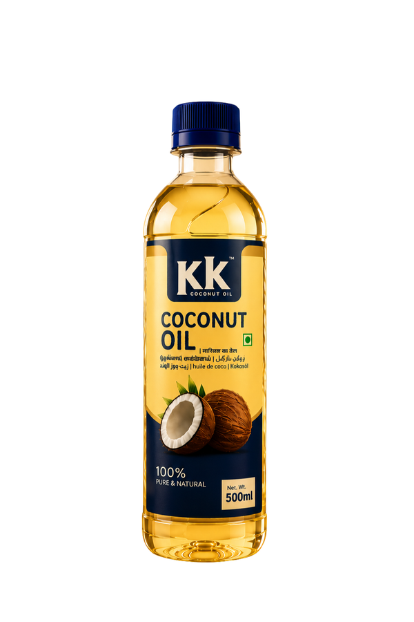 KK Pure Kerala Coconut Oil – 500ml Convenience Bottle